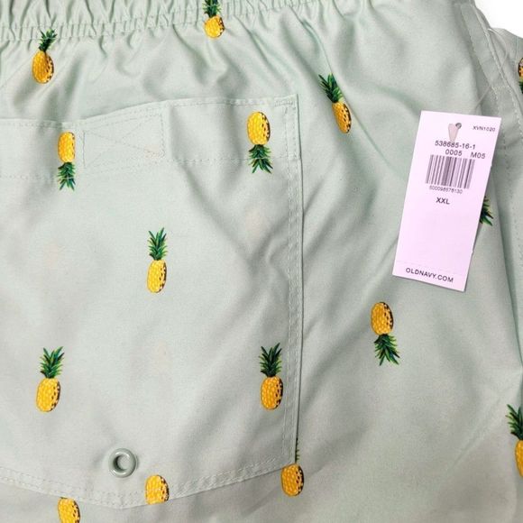 Old Navy Printed Swim Trunks for Men 7-inch inseam Pineapple XXL - Picture 3 of 5